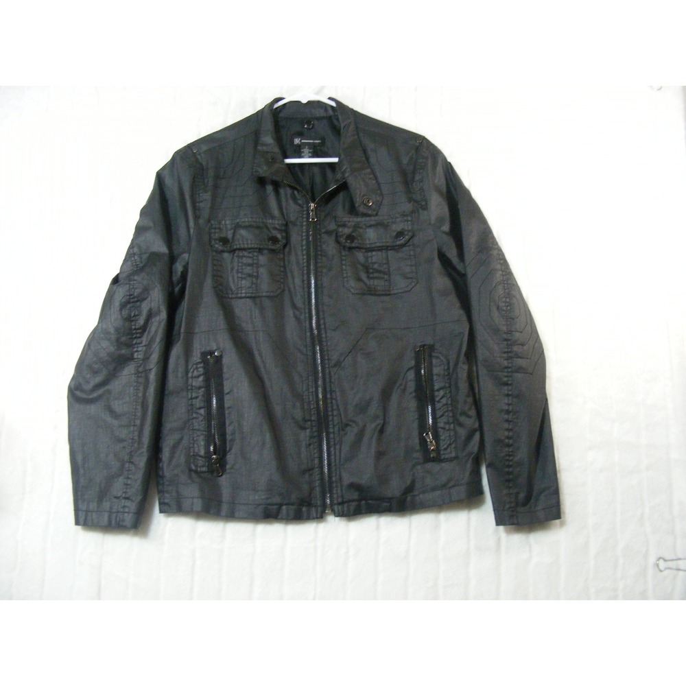INC International Concepts Jacket Womens Size S Black Excellent Coated Utility